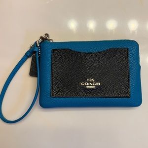 COACH teal wristlet